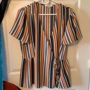 Striped wrap top